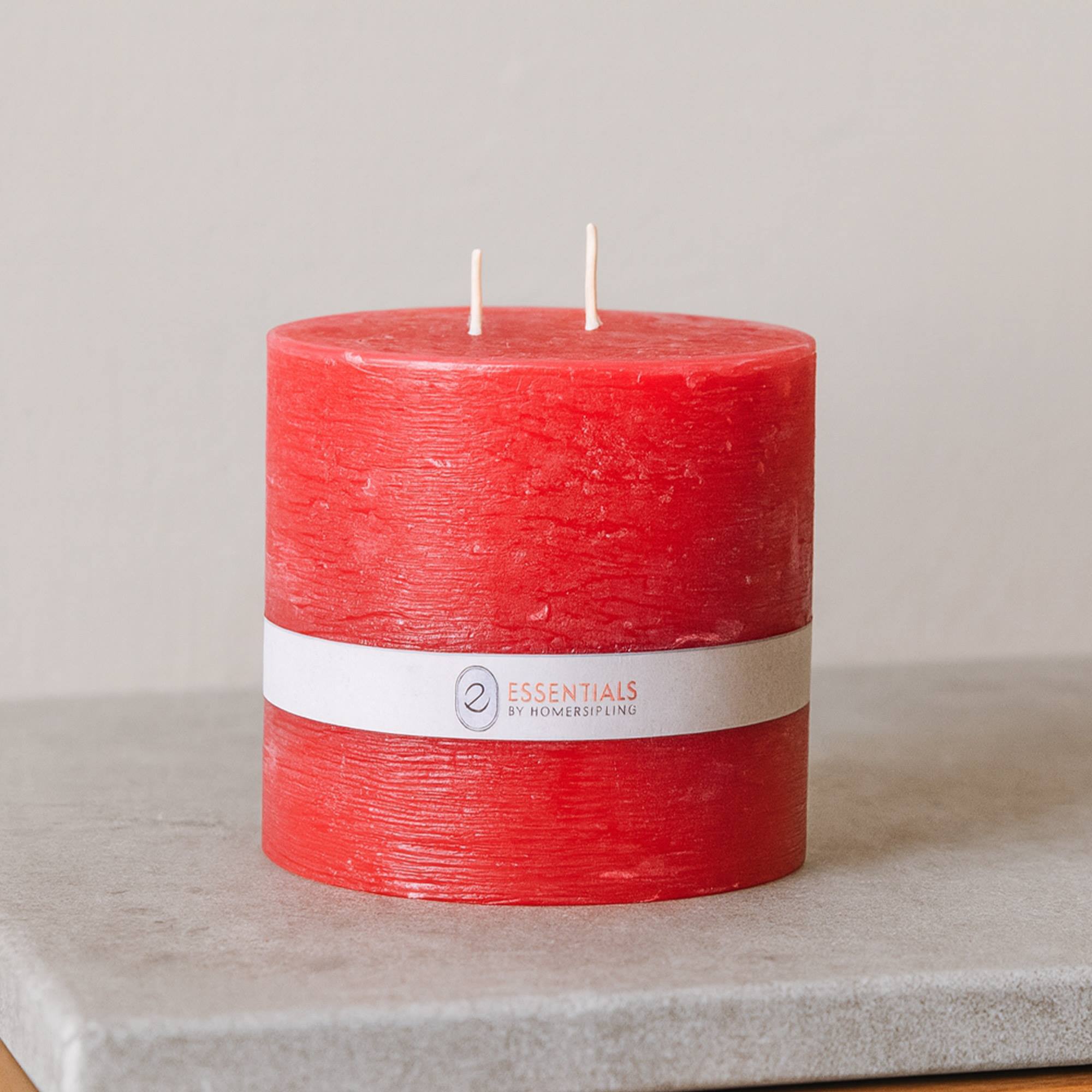 Vela Pilar Rojo Ø14x14cm con 75h de combustión