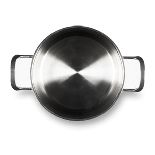 Casserole 18 cm à deux poignées Excelsa – Jazz Cook, Acier Argenté