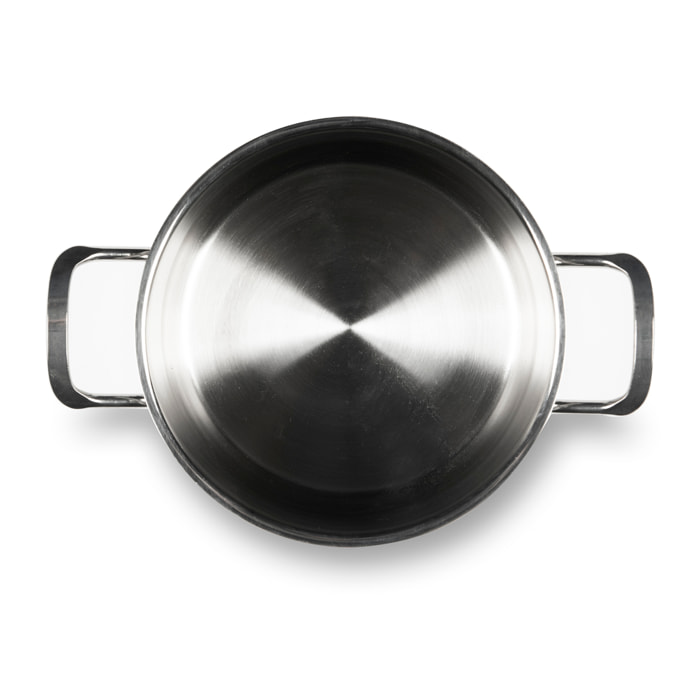 Casserole 18 cm à deux poignées Excelsa – Jazz Cook, Acier Argenté