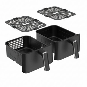 Friteuse à air chaud Air fryer double panier 8L 2600W Noir Fagor FG7503