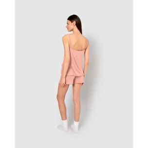 Pijama corto viscosa tirante fino rosa