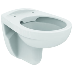 Pack WC Bati-support Geberit Duofix + Cuvette suspendue Porcher sans bride + Abattant Ideal Standard ASTOR + Plaque blanche (Por