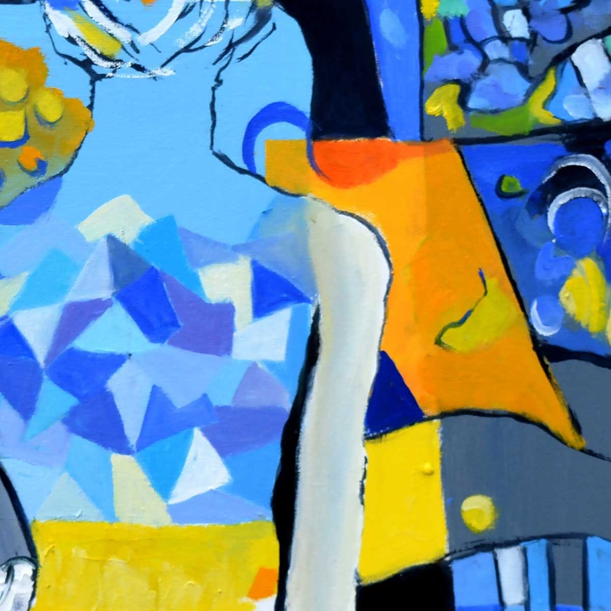 Tableau abstrait nu cubique Toile imprimée