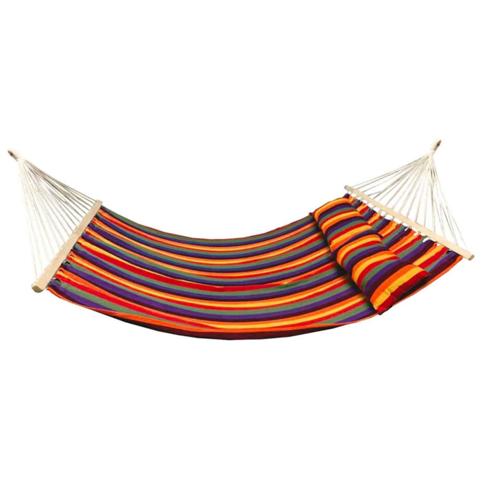 You and me - Amaca Da Giardino 200x150 cm Con Asta di Sospensione Con Cuscino per Esterno in Cotone Multicolore