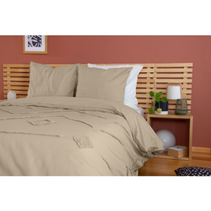 Parure housse de couette coton gris