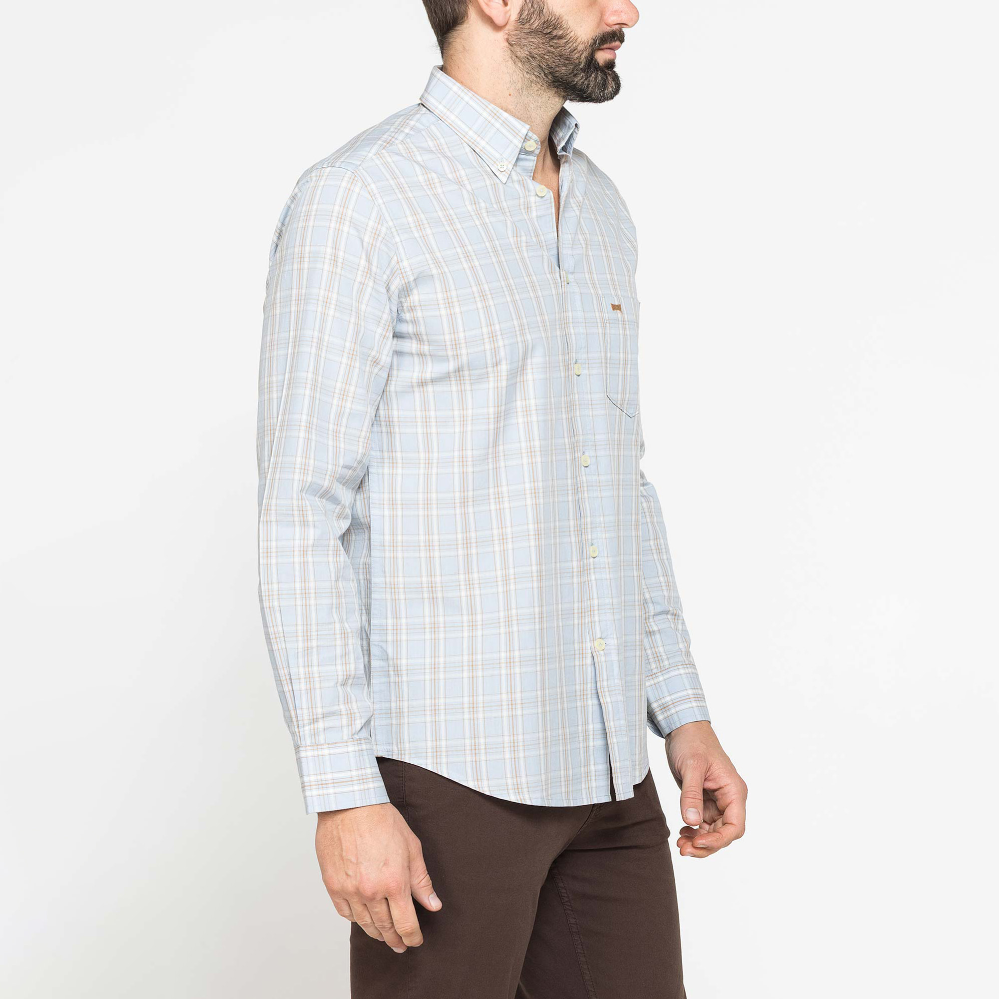 CAMICIA BUTTON-DOWN CON MANICA LUNGA E TASCHINO