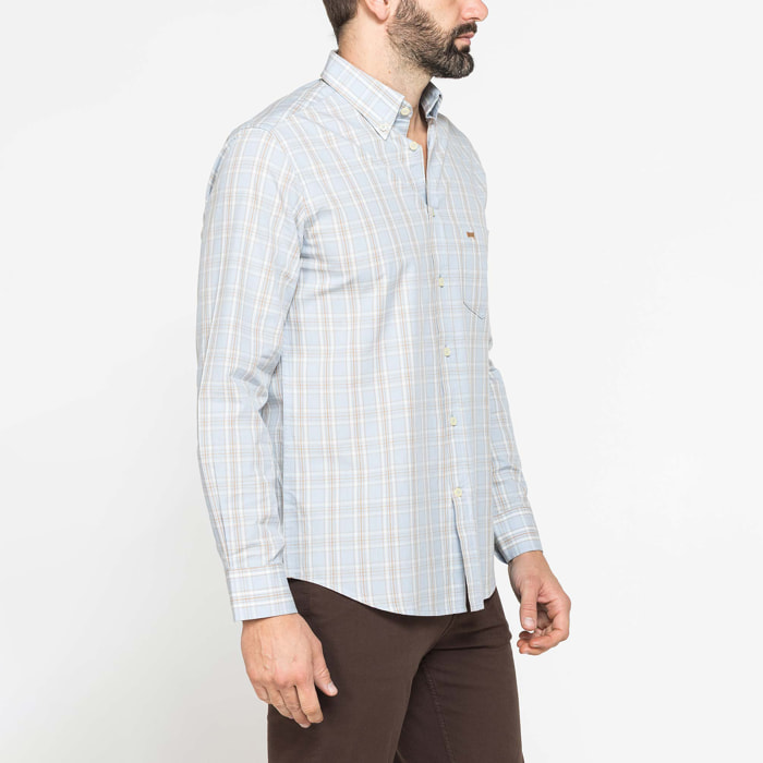 CAMICIA BUTTON-DOWN CON MANICA LUNGA E TASCHINO