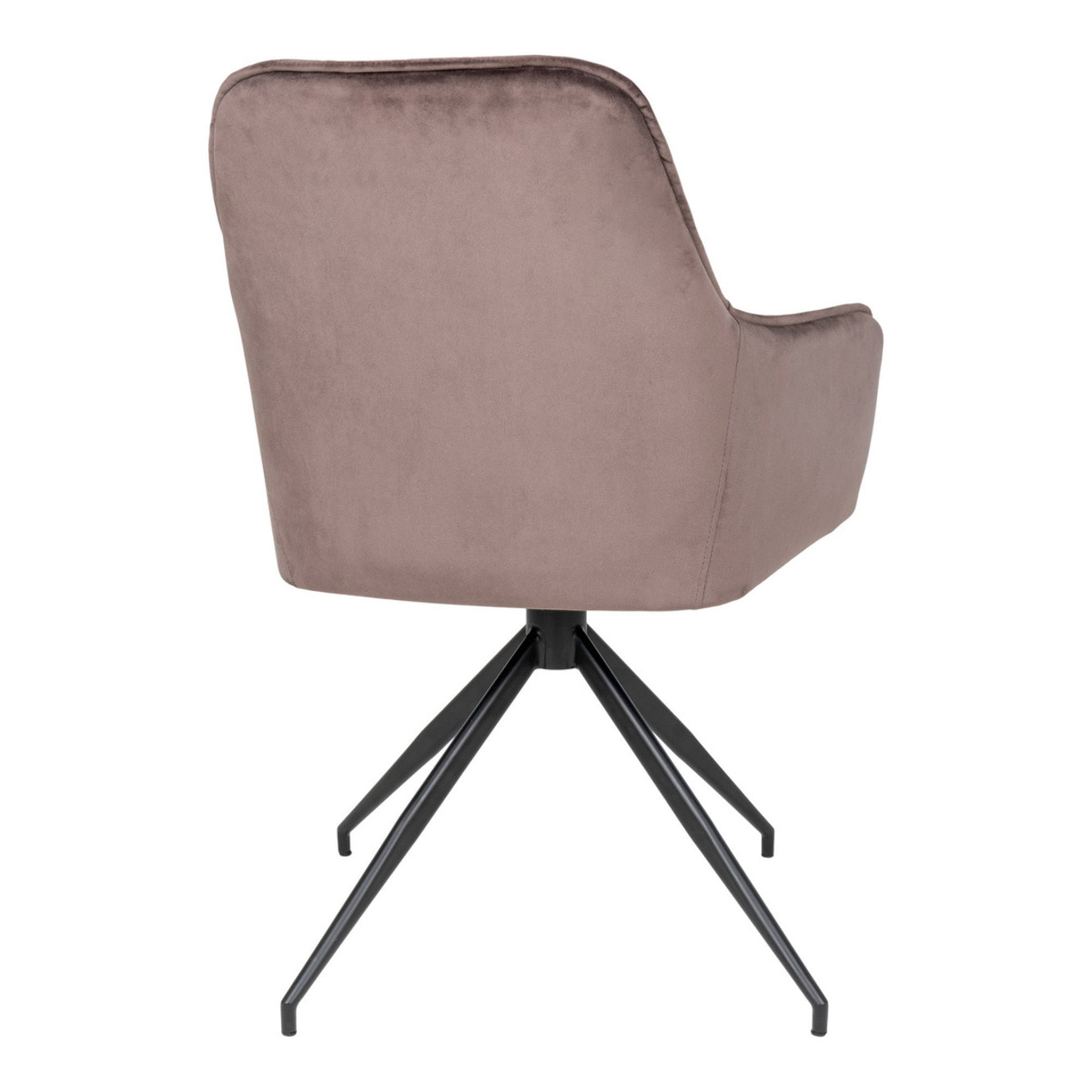 Sedia da pranzo girevole Harbo in velluto mushroom con base nera