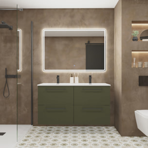 Conjunto de Baño Vex | 120 cm Verde| Cuatro Cajones | Lavabo Encastrado | No incluye Espejo | Mueble Montado | Alday