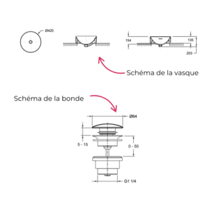 Vasque à poser Vox avec bonde chromée