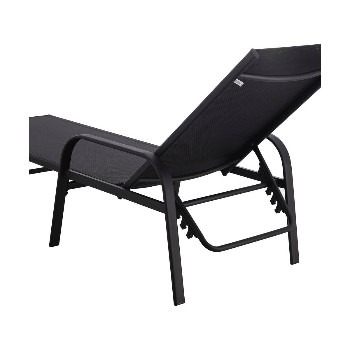 Lot de 2 Bains de soleil en métal avec accoudoirs "Farniente" - Noir