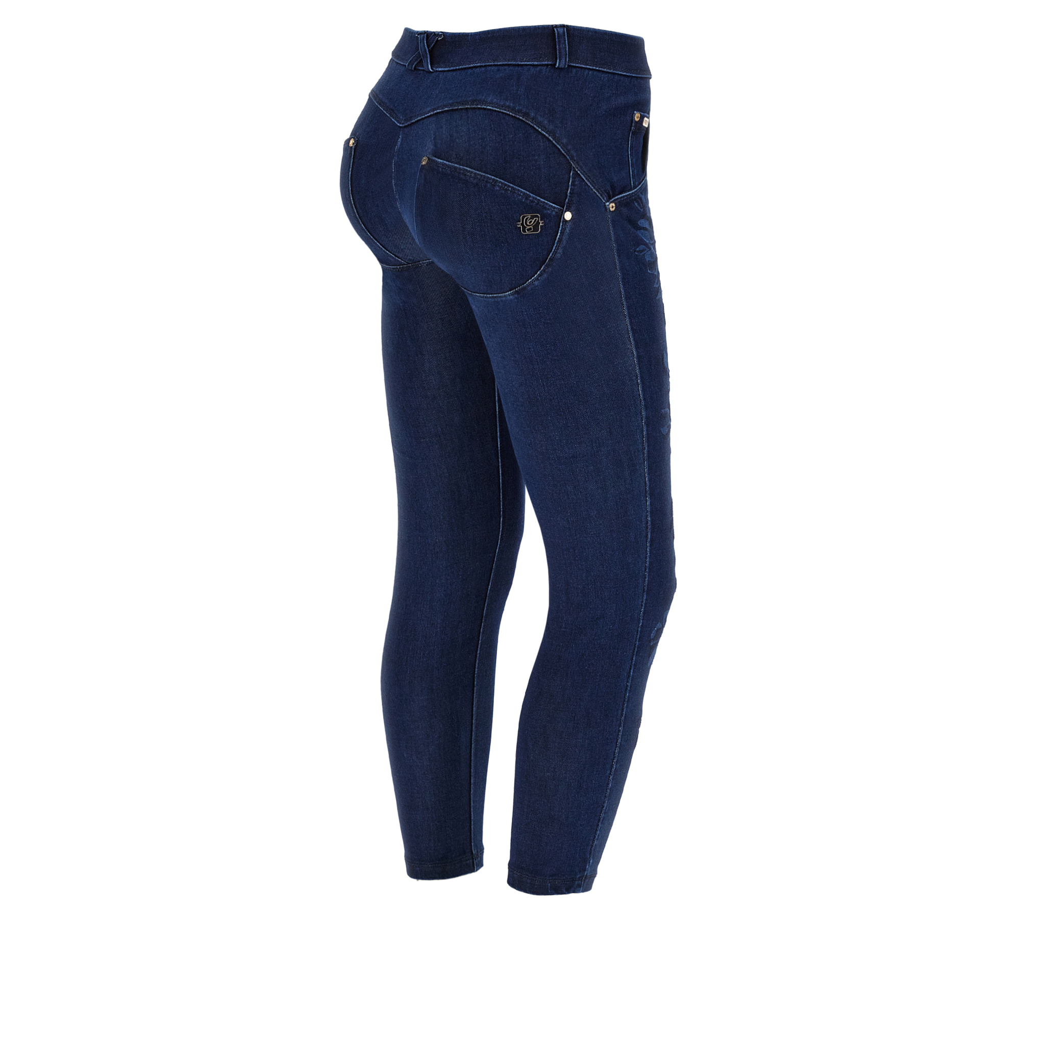 Jeans WR.UP® vita regular 7/8 con decoro floreale