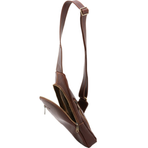 Borsa a tracolla uomo in vera pelle - Modello False - Made in Italy - 35.0 x 16.0 x 5.0 cm