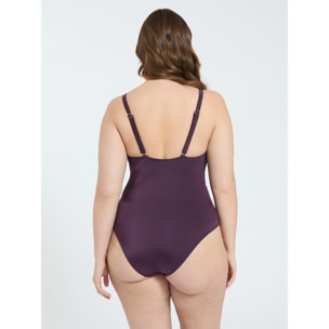 Fiorella Rubino - Bañador entero con tachuelas y detalle cut out - Burgundy