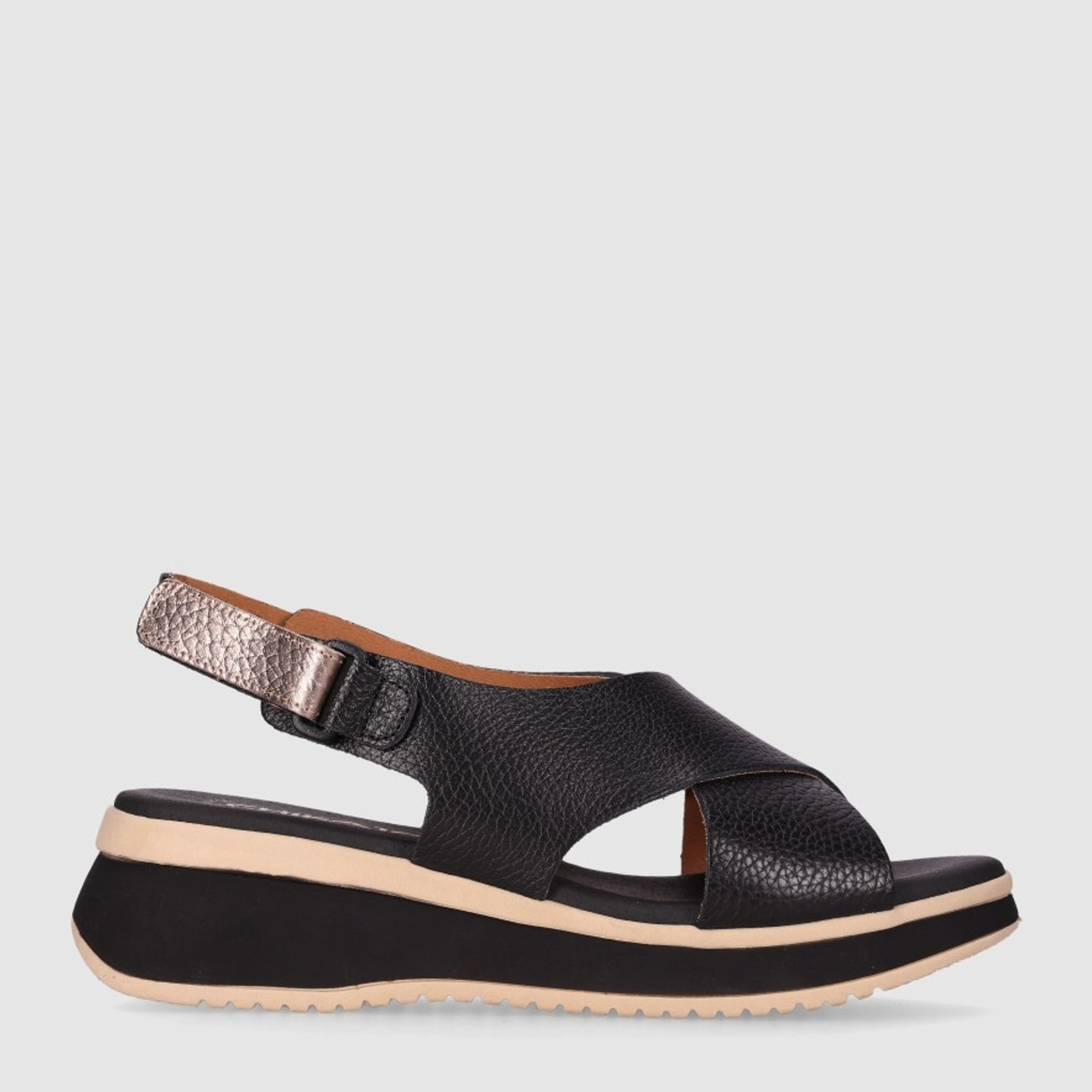 Sandalias de Piel - Negro - Tacón: 4 cm
