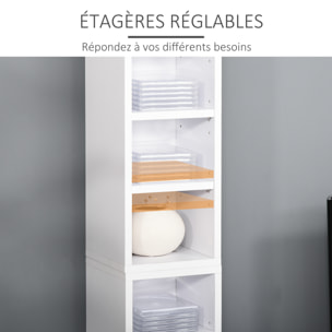 Lot de 2 étagères colonnes armoire de rangement CD 6 + 6 compartiments blanc dim. 21L x 22,5l x 88,5H cm