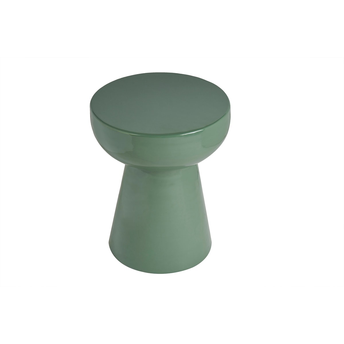 Table d'appoint ronde en métal émaillé vert kaki D34 cm MOGOU