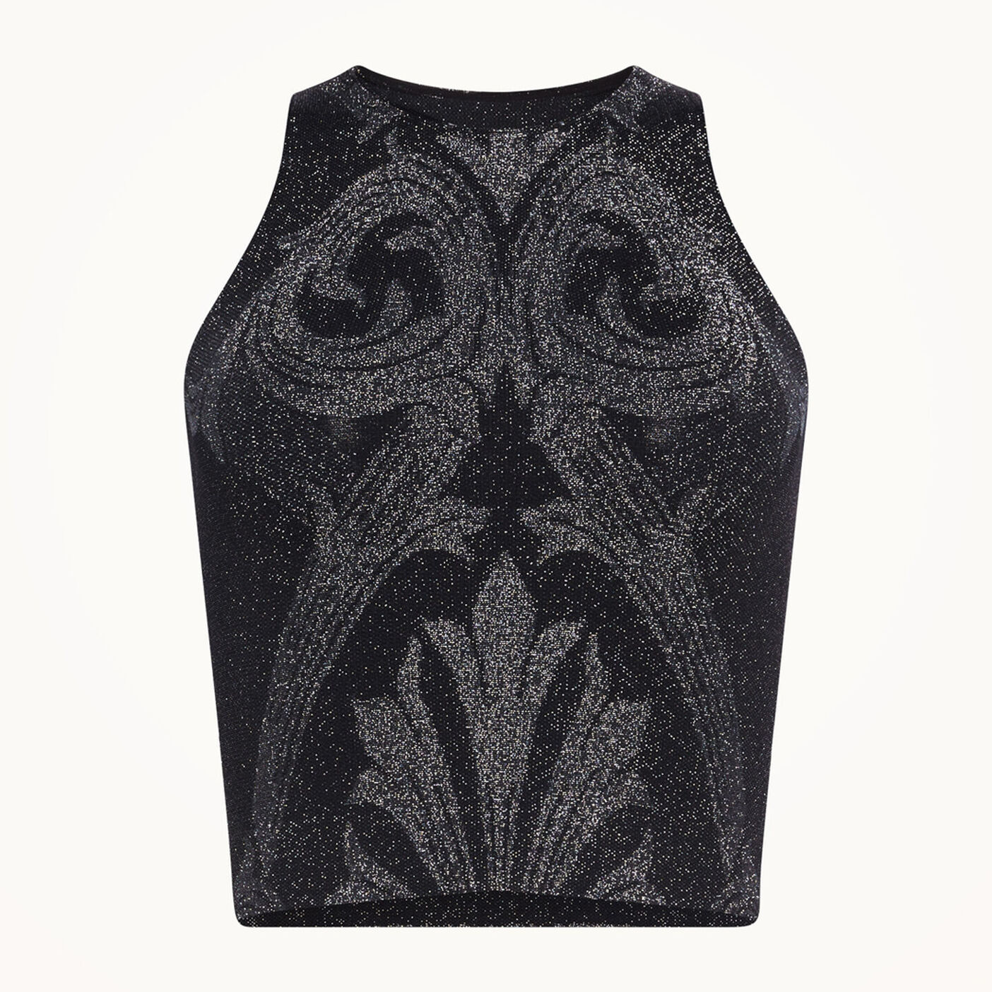 METALLIC JACQUARD CROP TOP