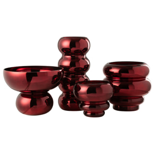 J-Line bol Sur Pied Arrondi - verre - rouge foncé