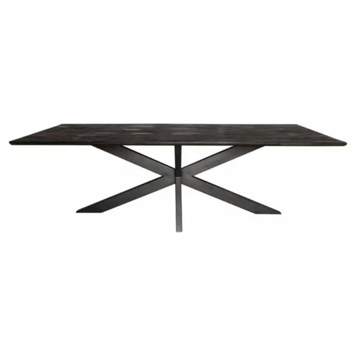 Table à manger noire en bois de manguier 160 cm ALVERA