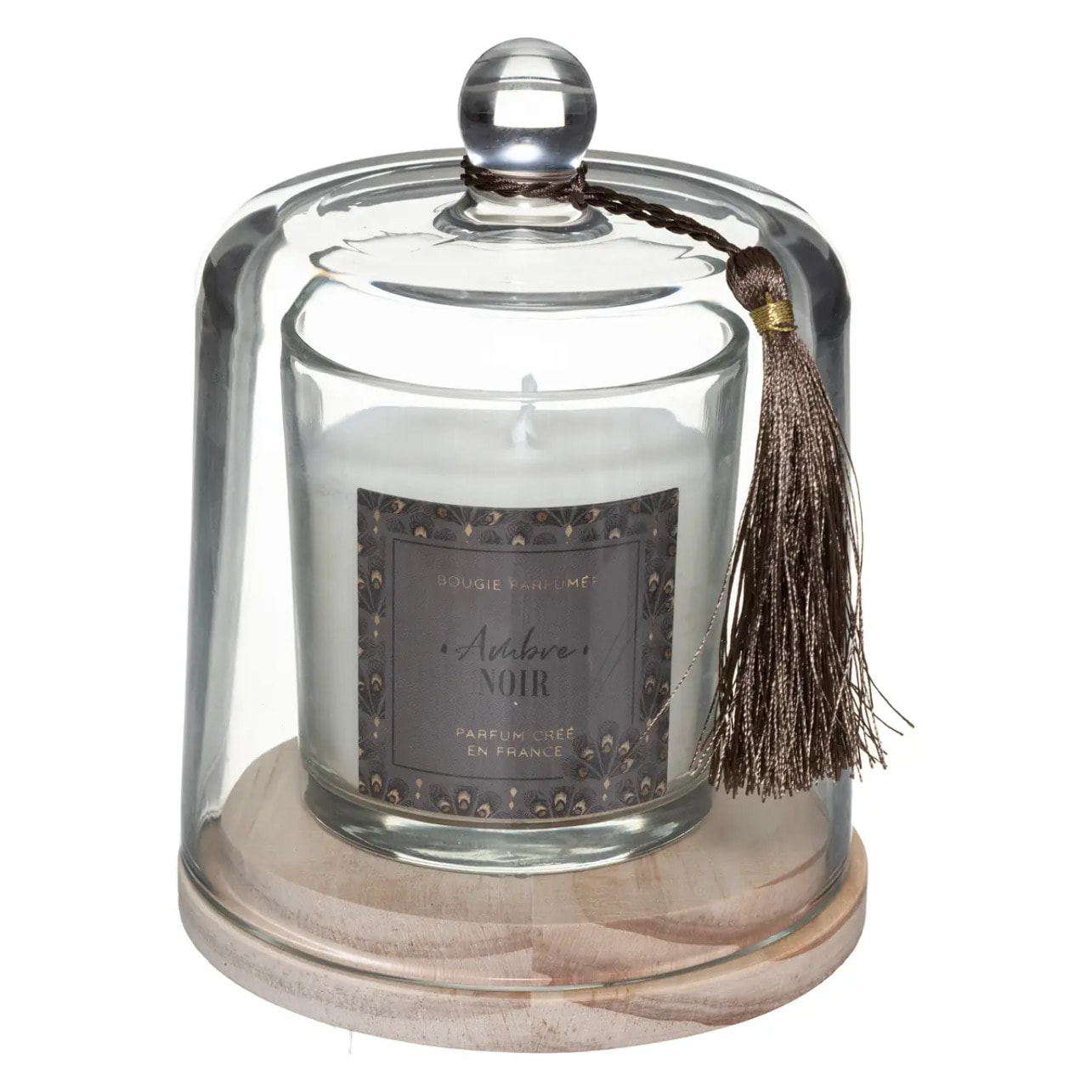 Bougie parfumée Loli 130g avec cloche verre ambre