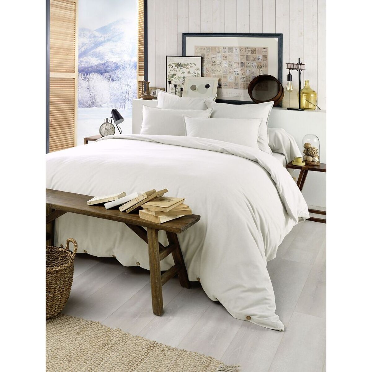 Housse de couette flanelle neige