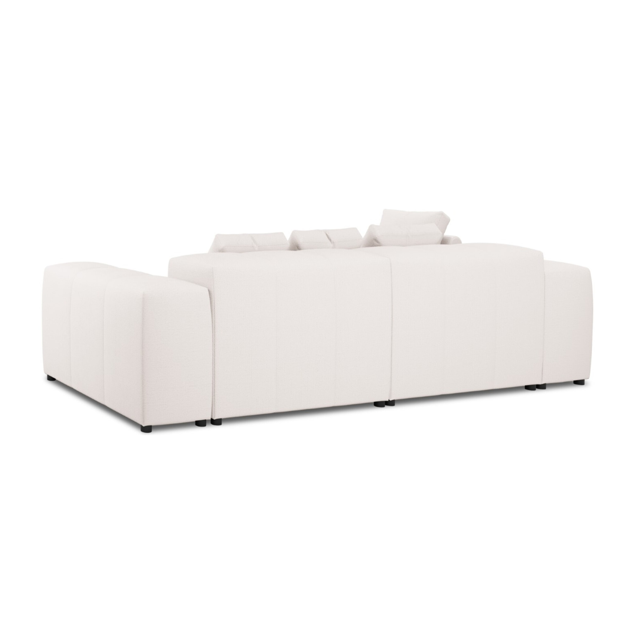 Canapé d'angle symétrique modulable "Rome" 4 places en tissu structurel blanc