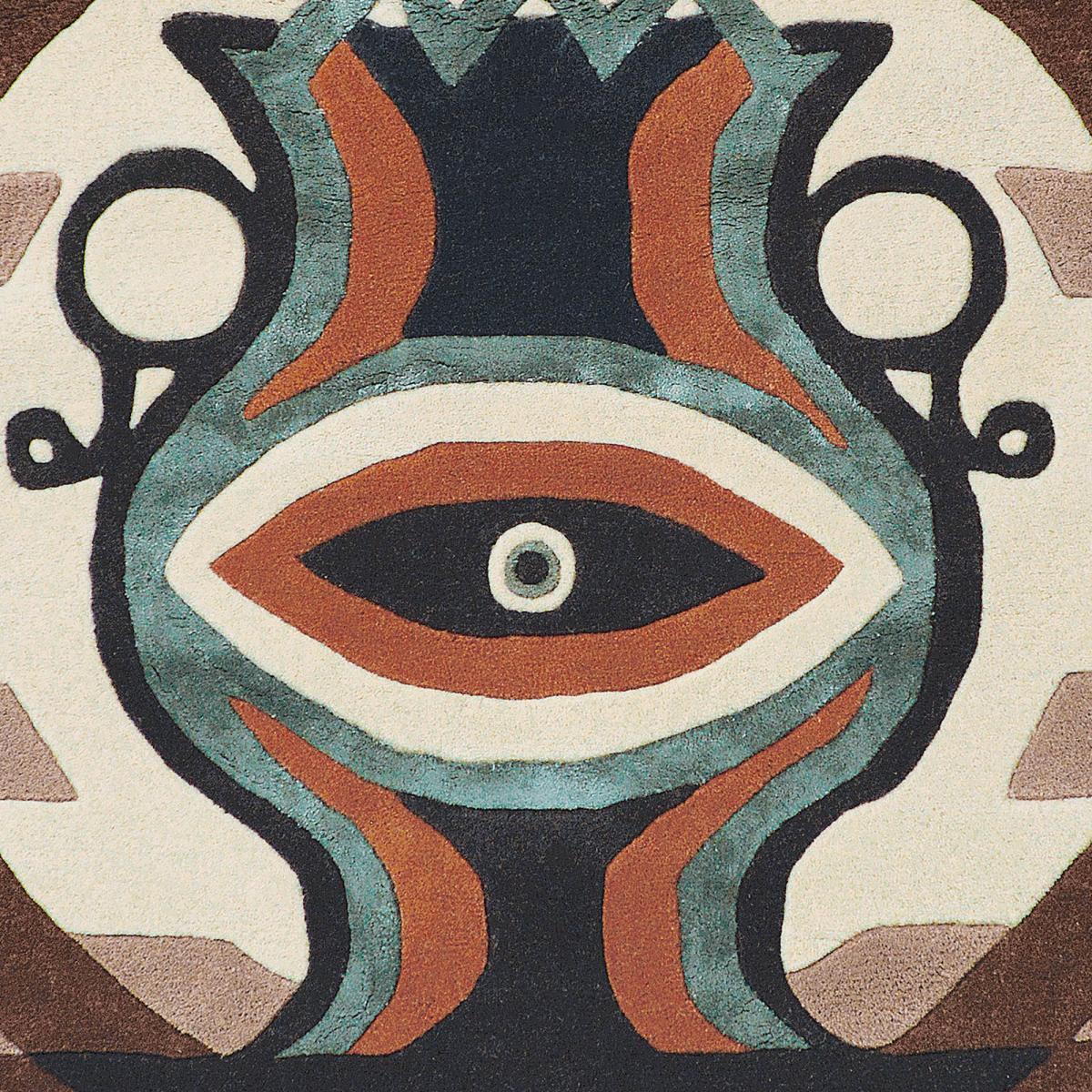 Tapis salon et chambre fait à la main en laine motif fresque LUNICIA