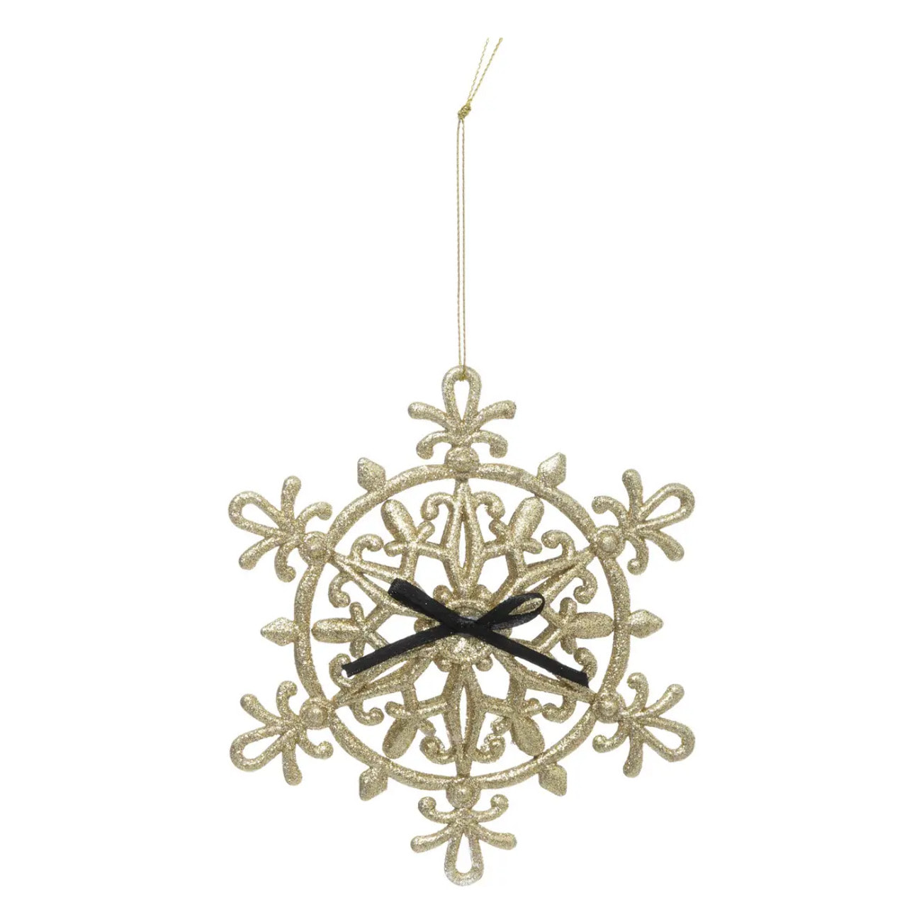 Décoration de sapin flocon or nude 14cm