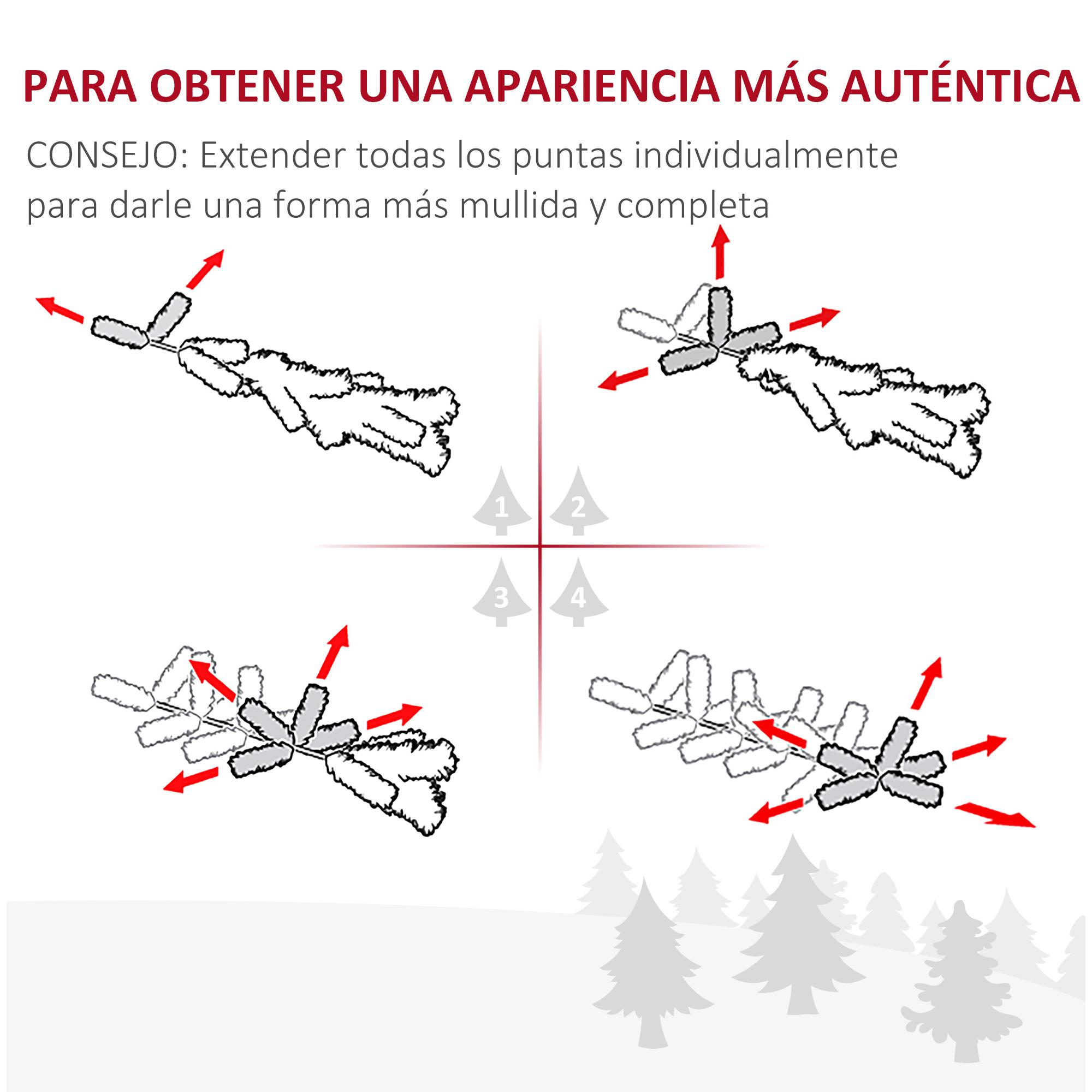 Árbol de Navidad Artificial con 865 Ramas Φ91x210cm Verde