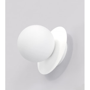 Lampada da parete Americana in acciaio bianco opaco