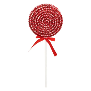 Lot de 8 sujets bonbon polystyrène H.max 40cm rouge et blanc
