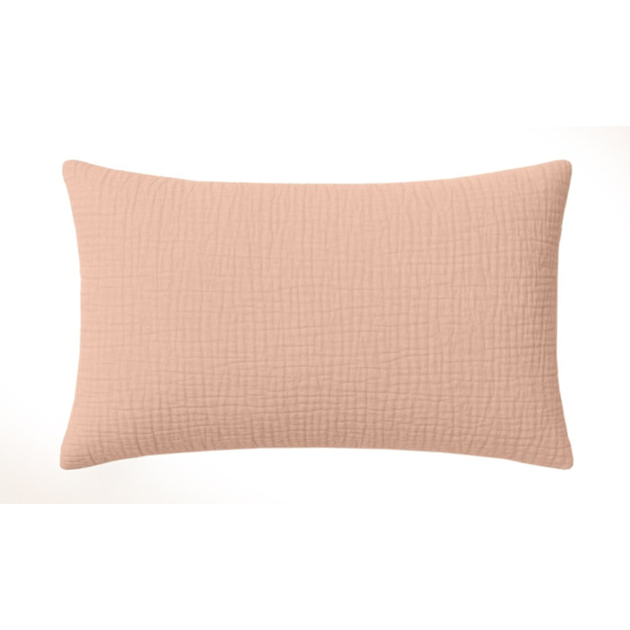 Paire de Taies d'oreiller gaze de coton lavé rose lotus
