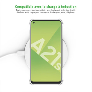 Coque Samsung Galaxy A21S Anti-Chocs avec Bords Renforcés en silicone transparente