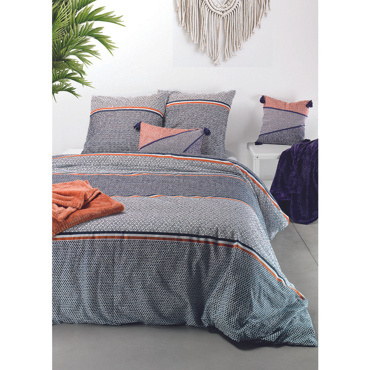 Parure Housse De Couette 3pcs 100% Coton 57fils Tilak