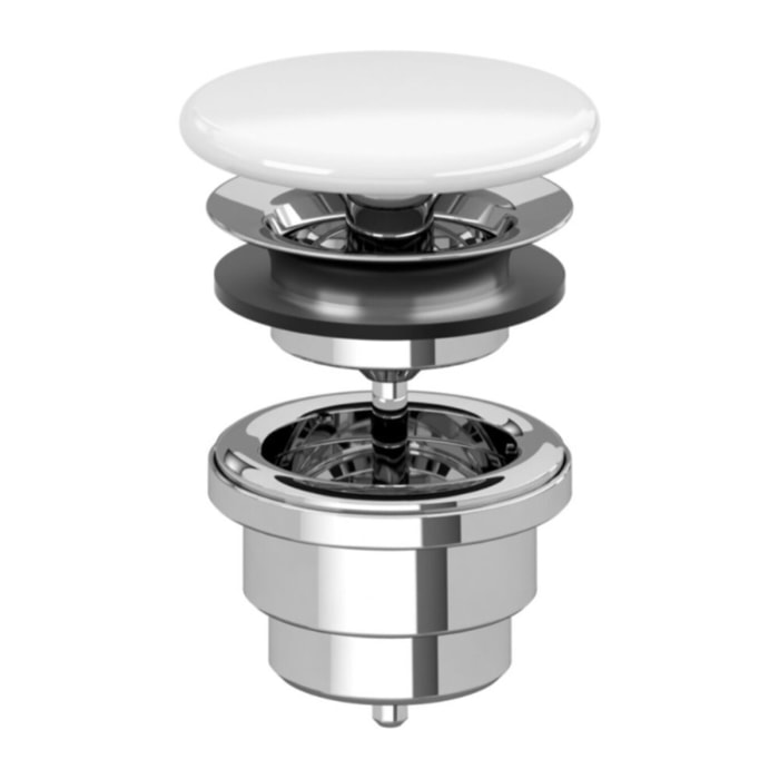 Bonde lavabo à écoulement libre Blanc