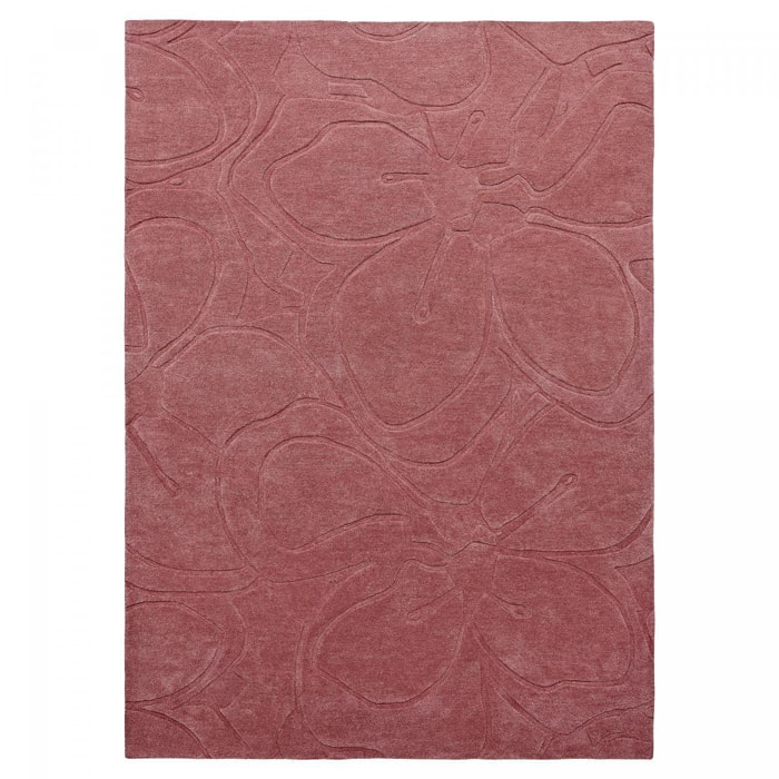 Tapis salon et chambre fait à la main en laine motif faux uni HAZA