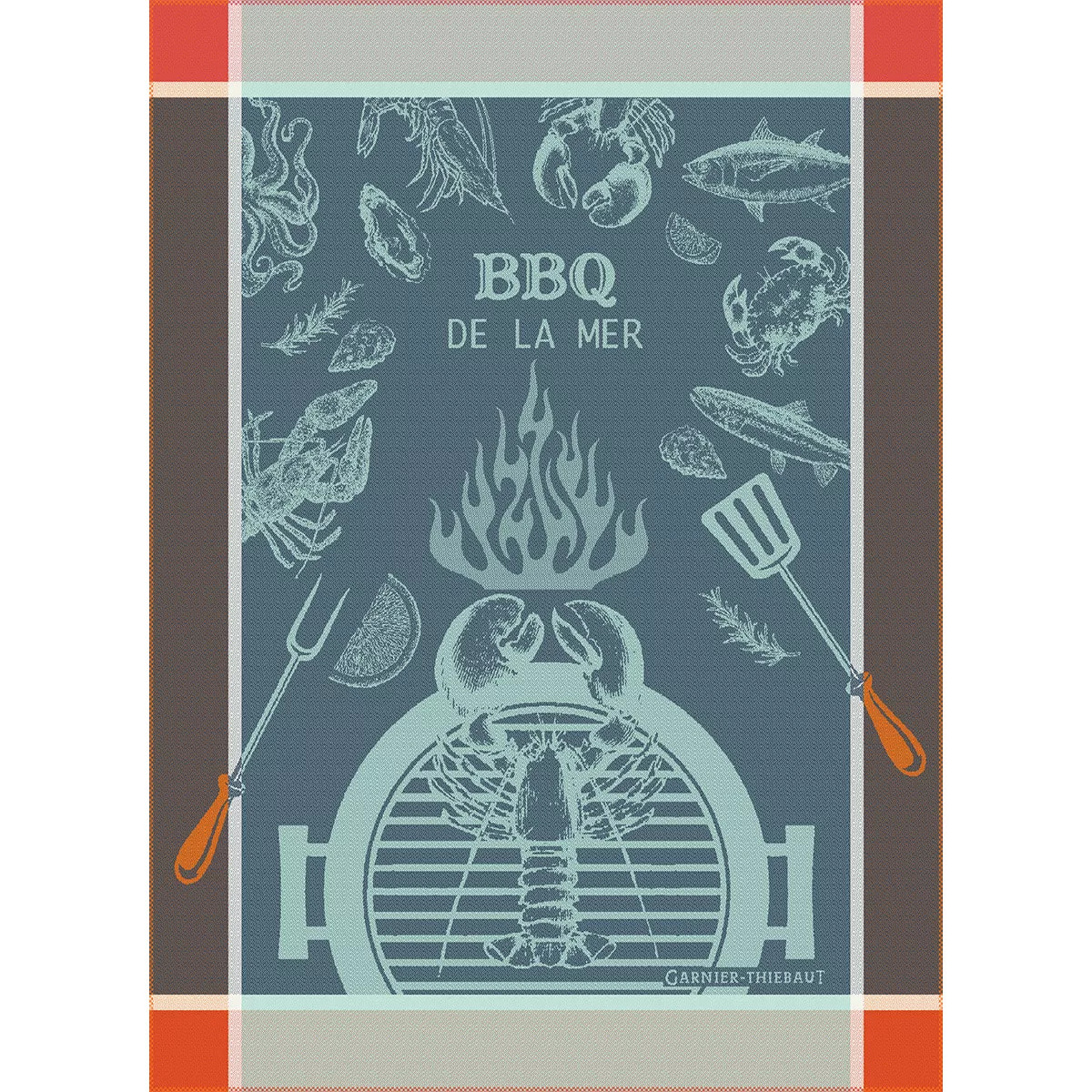 Torchon Bbq de la mer bleu