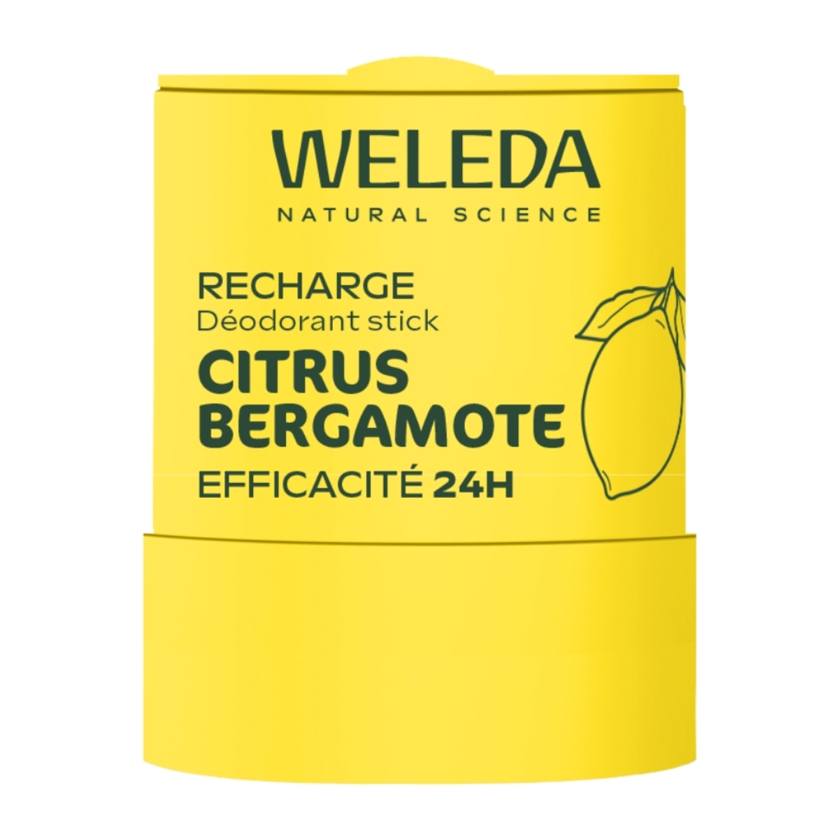 WELEDA - Recharge Déodorant Stick Citrus Bergamote 50g - Formule 100% d'origine naturelle et sans alcool - Efficacité prouvée 24H