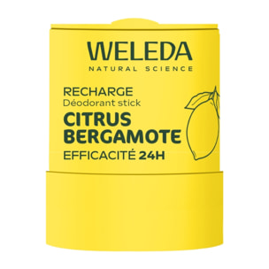 WELEDA - Recharge Déodorant Stick Citrus Bergamote 50g - Formule 100% d'origine naturelle et sans alcool - Efficacité prouvée 24H
