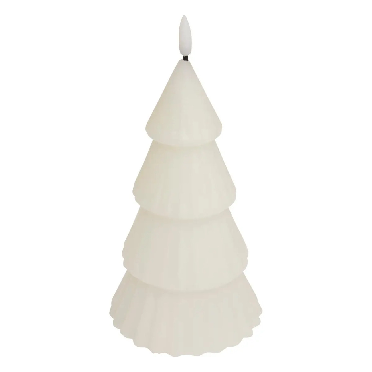 Bougie LED forme sapin H.20cm blanc