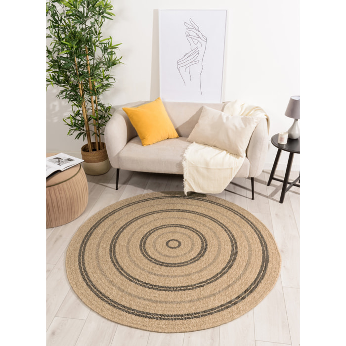 Nature - tapis effet jute noir