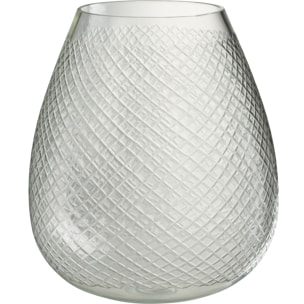 J-Line vase Carreaux - verre - trannsparent - large - Ø 25.5 cm