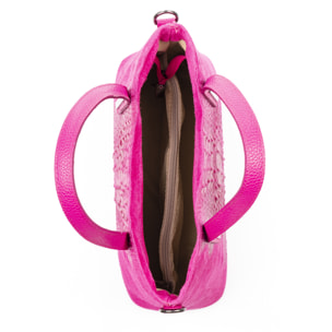 Fiesole bolso tote Mujer. Piel auténtica Gamuza Grabado Cocodrilo.