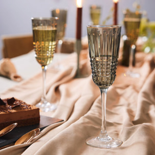 4 flûtes à champagne marrons 17cl Rendez-Vous Brume - Cristal d'Arques