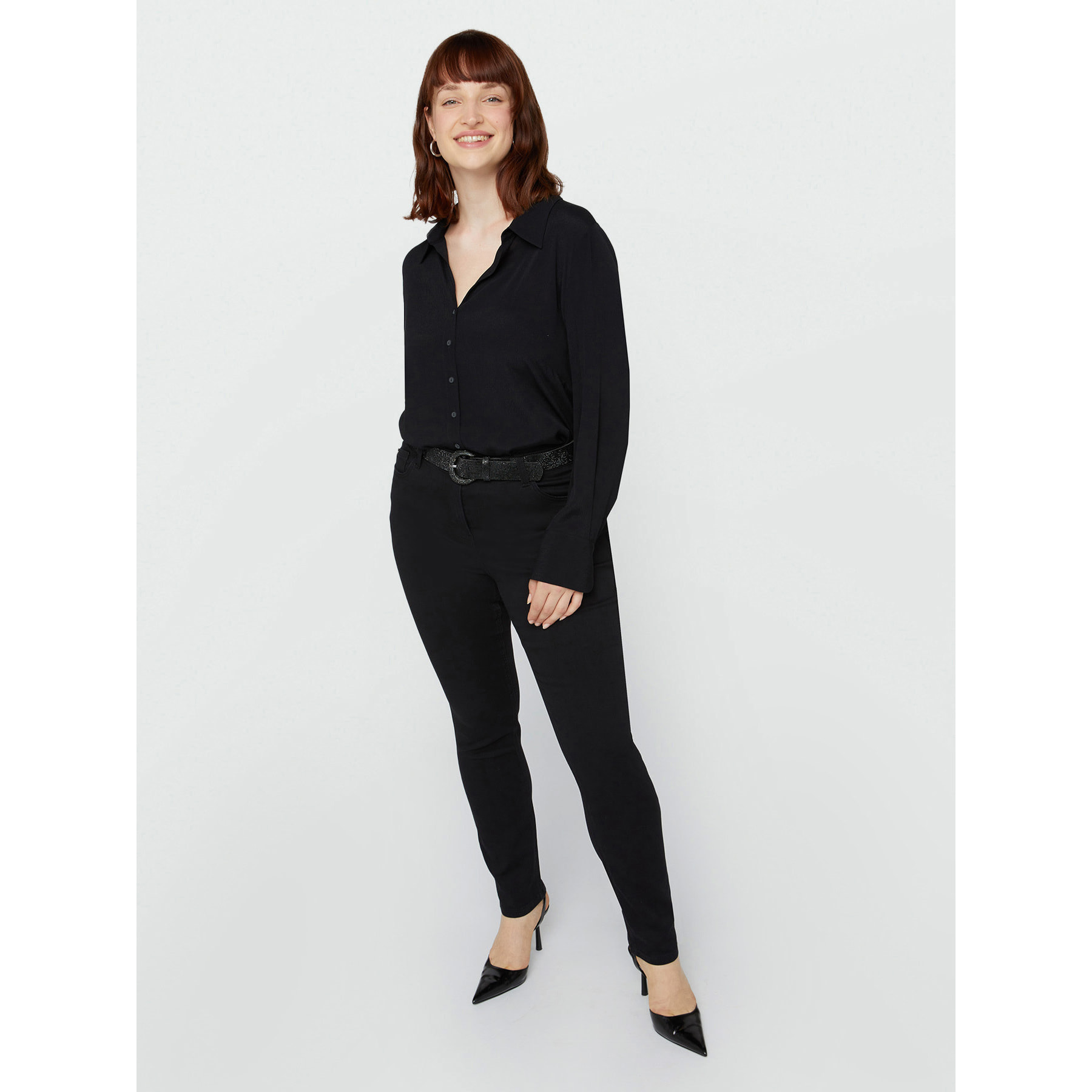 Fiorella Rubino - Camisa de viscosa ECOVERO™ - Negro