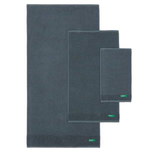 Set 3pcs toallas de baño  gris oscuro  benetton