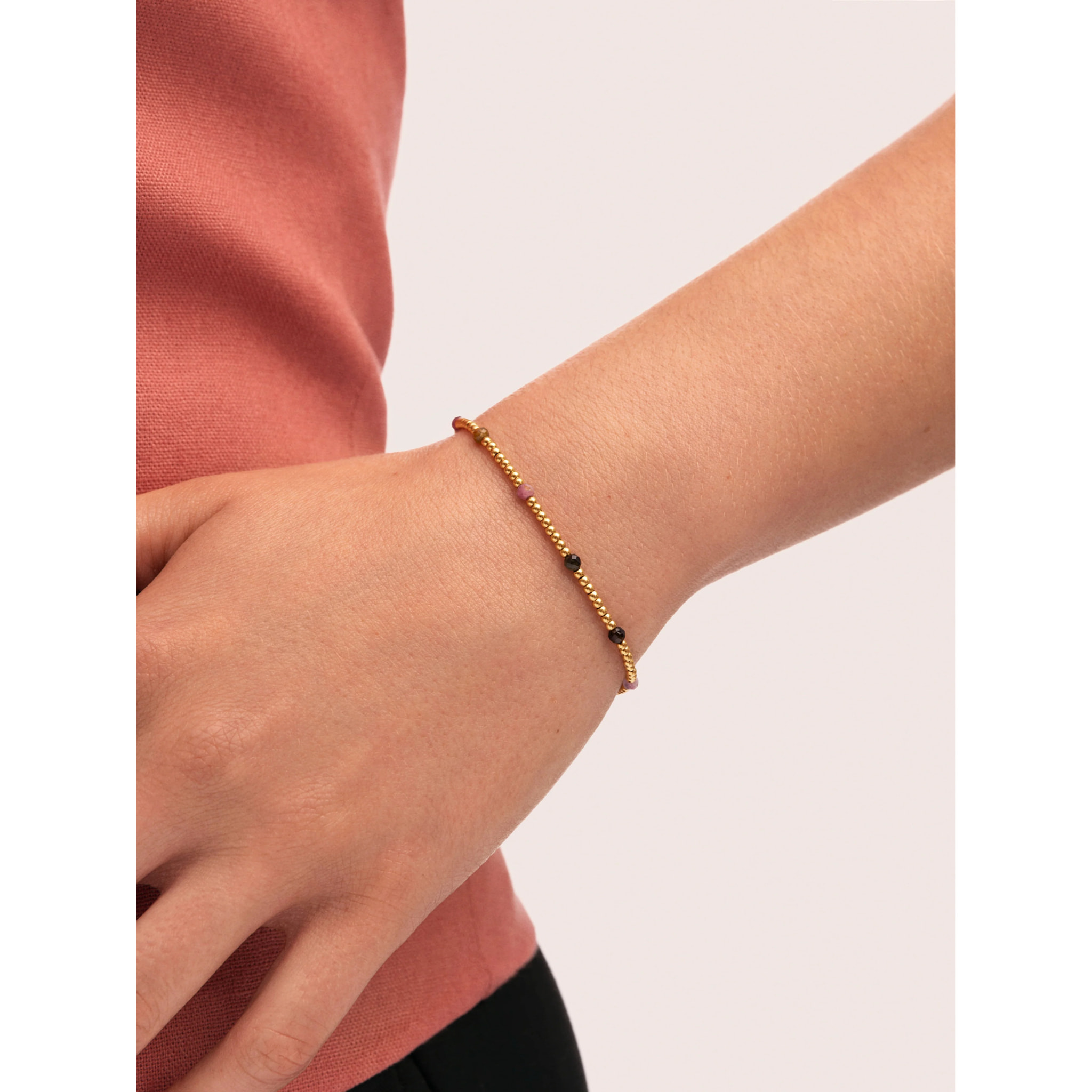 Pulsera Tourmaline Dream Acero Baño Oro