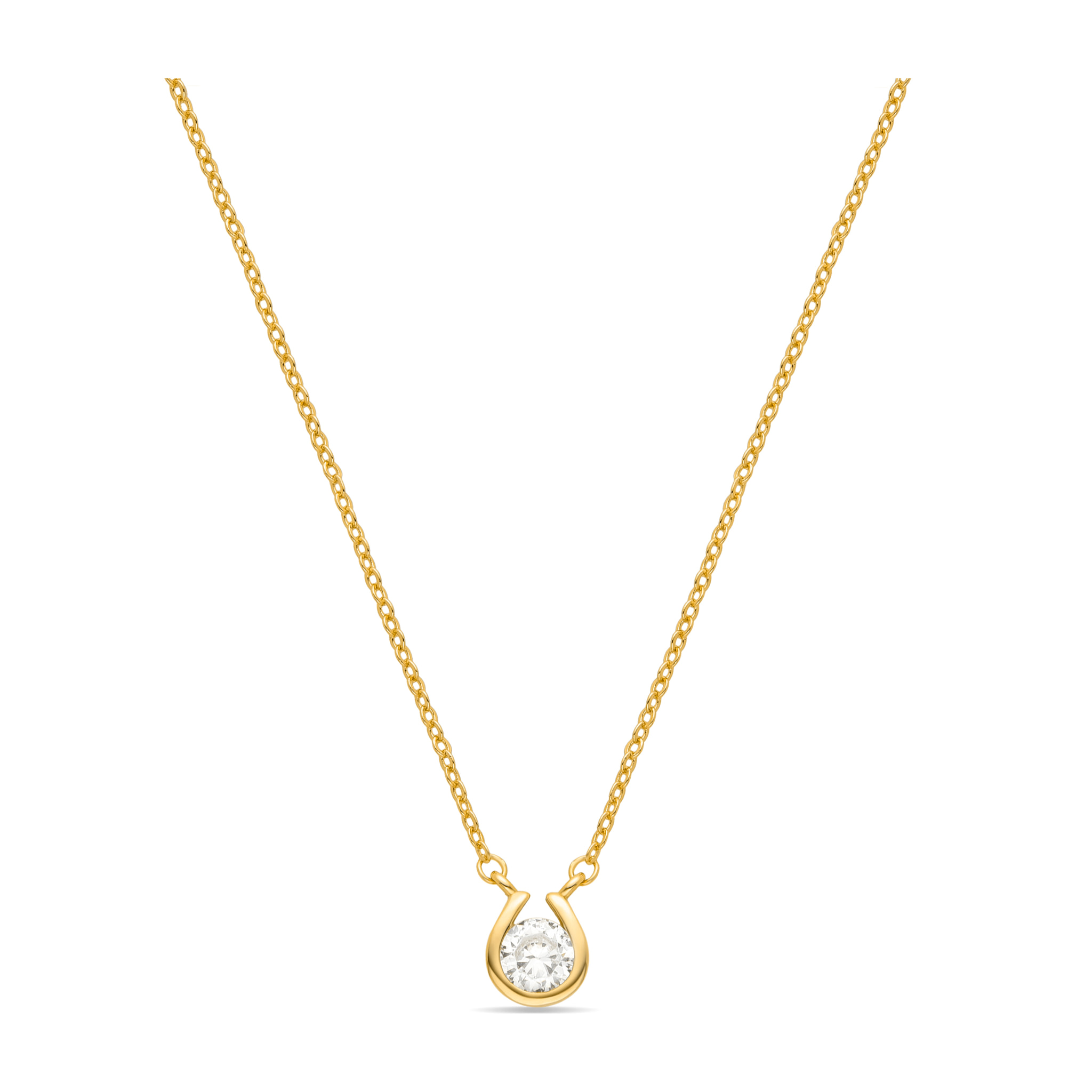 Collar de Circonita Brillante acabado en oro amarillo de 18K