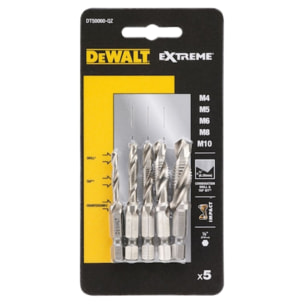 5 forets à tarauder 156 mm emmanchement hexagonal - DEWALT - DT50060-QZ